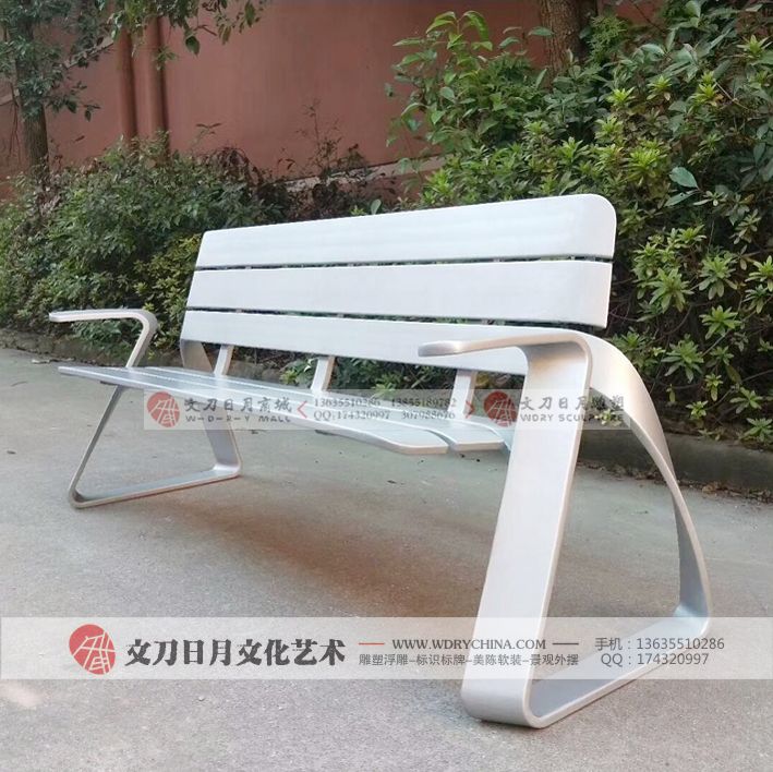 创意不锈钢座椅商场户外美陈公共休闲椅园林景观公园坐凳